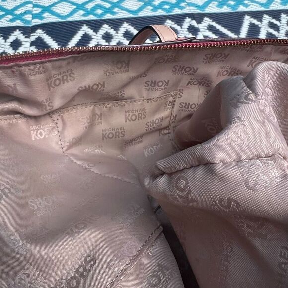 Michael Kors Jet Set Shoulder Tote Bag Hand Painted Metallic Sunrise Red Multi - Picture 15 of 15